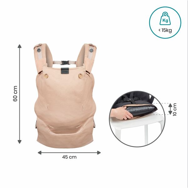 Porte bébé physiologique Moov & Boost beige noisette