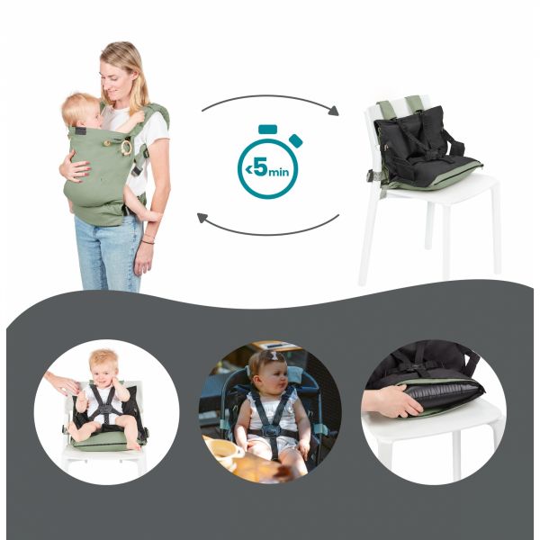 Porte bébé physiologique Moov & Boost vert sauge