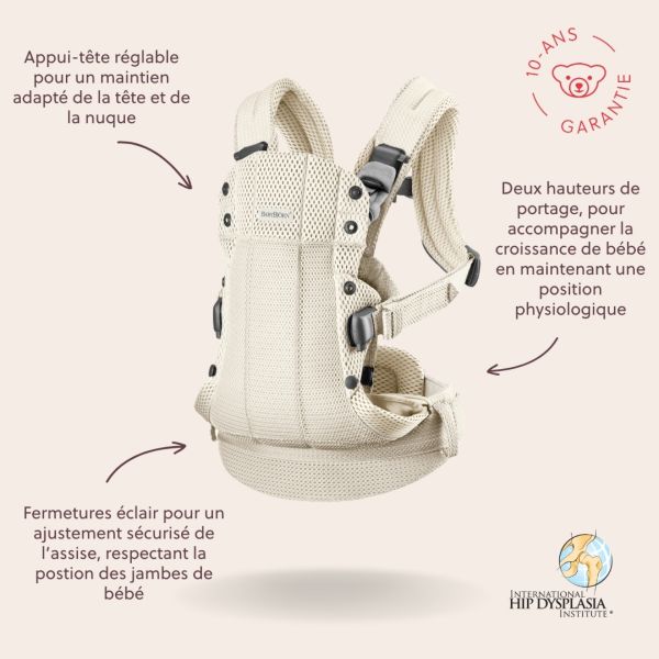 Porte bébé Harmony Mesh 3D Crème