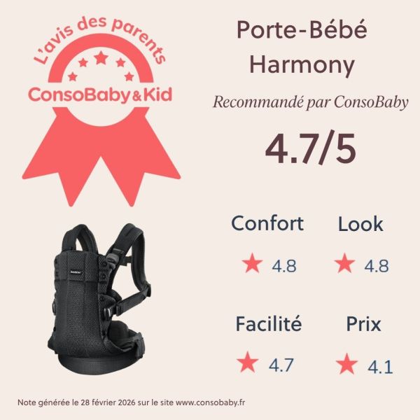Porte bébé Harmony Mesh 3D Noir