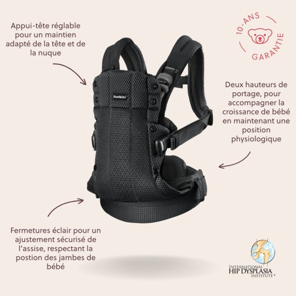 Porte bébé Harmony Mesh 3D Noir