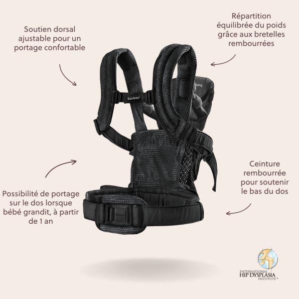 Porte bébé Harmony Mesh 3D Noir