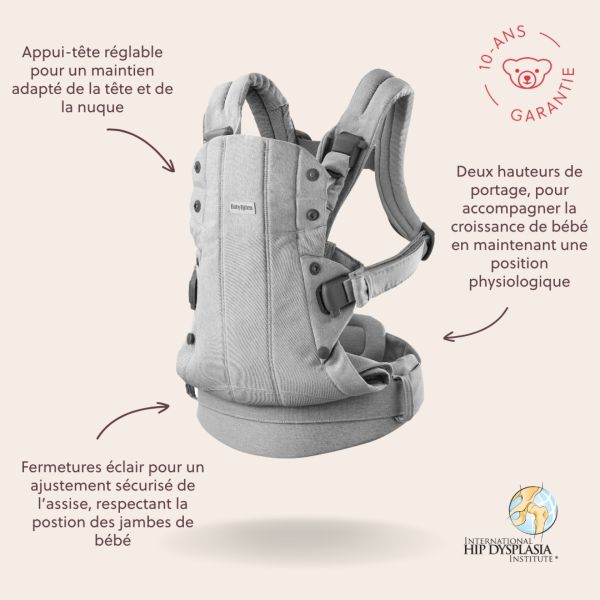 Porte bébé Harmony tissé chiné gris