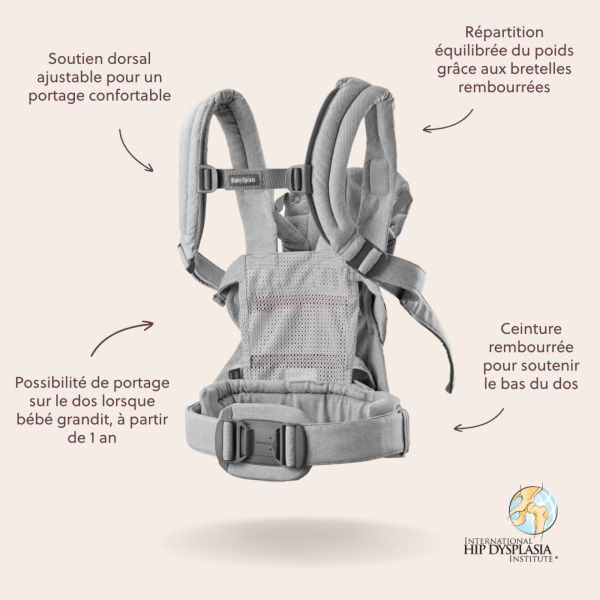 Porte bébé Harmony tissé chiné gris