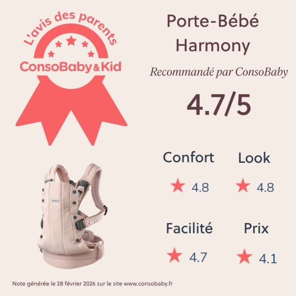 Porte bébé Harmony tissé chiné rose
