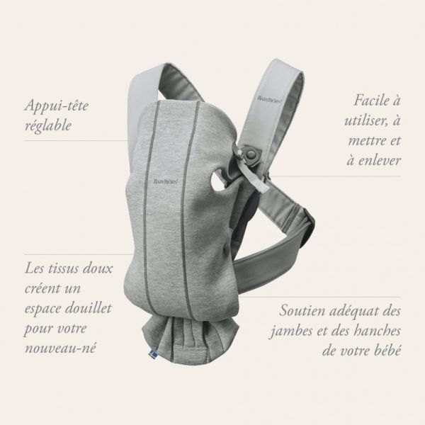 Porte bébé Mini coton noir