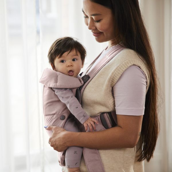 Porte bébé Mini coton vieux rose