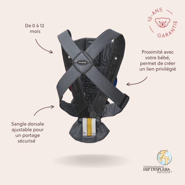 Porte bébé Mini mesh 3D anthracite