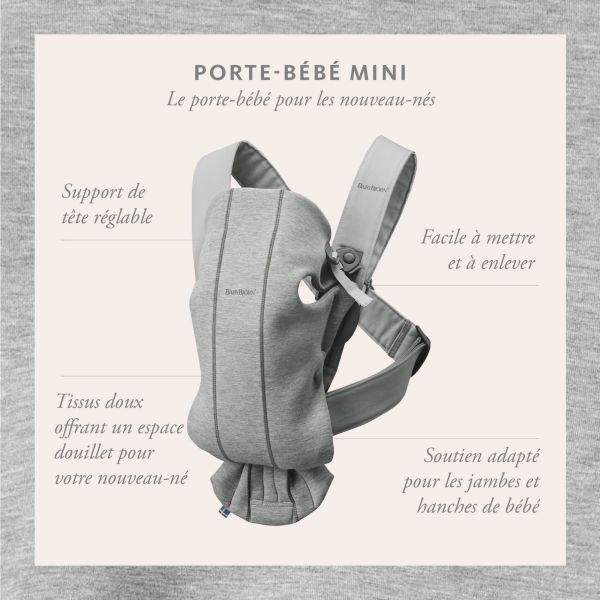 Porte bébé Mini mesh 3D noir