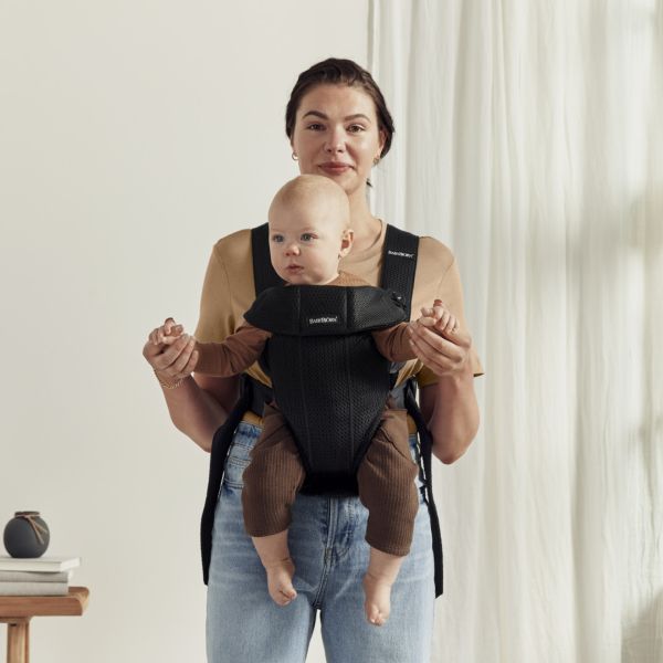 Porte bébé Mini mesh 3D noir