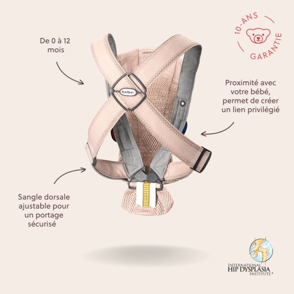 Porte bébé Mini mesh 3D Rose nacré