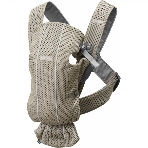 Porte bébé Mini mesh 3D gris beige