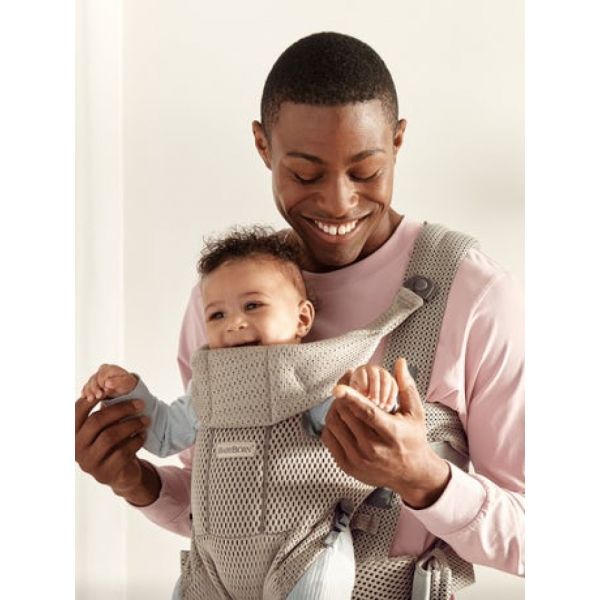 Porte bébé Mini mesh 3D gris beige