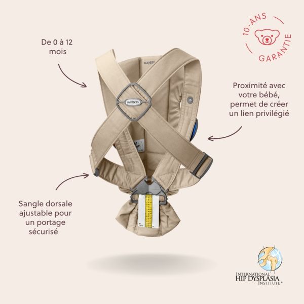 Porte bébé Mini tissé beige