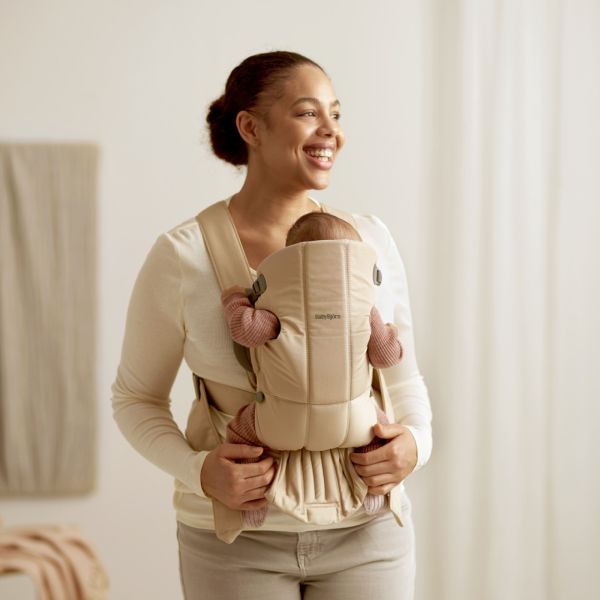 Porte bébé Mini tissé beige