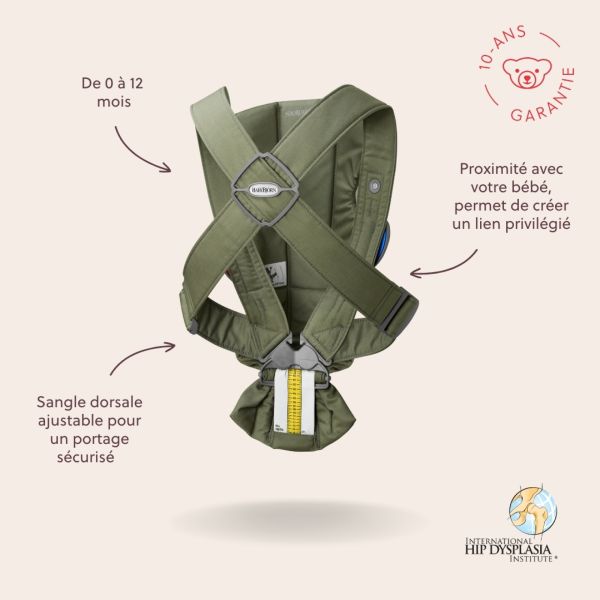 Porte bébé Mini coton vert foncé