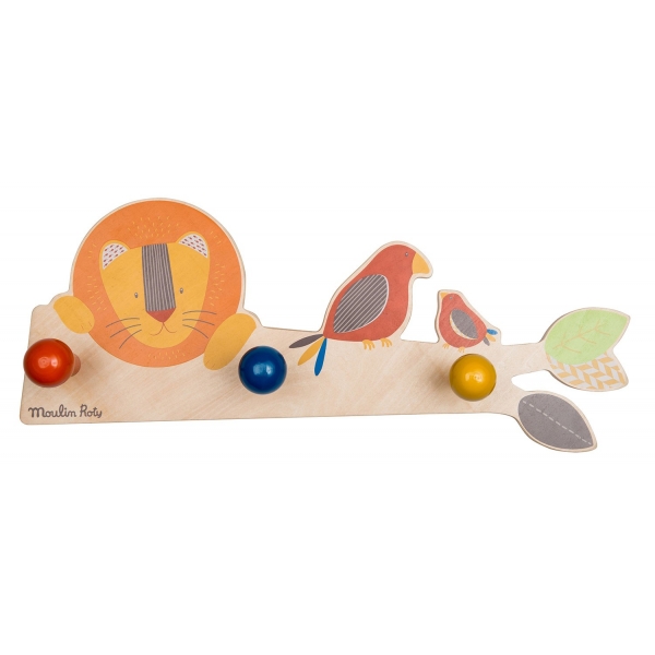Moulin Roty Portemanteau lion Les Papoum Made In Bébé