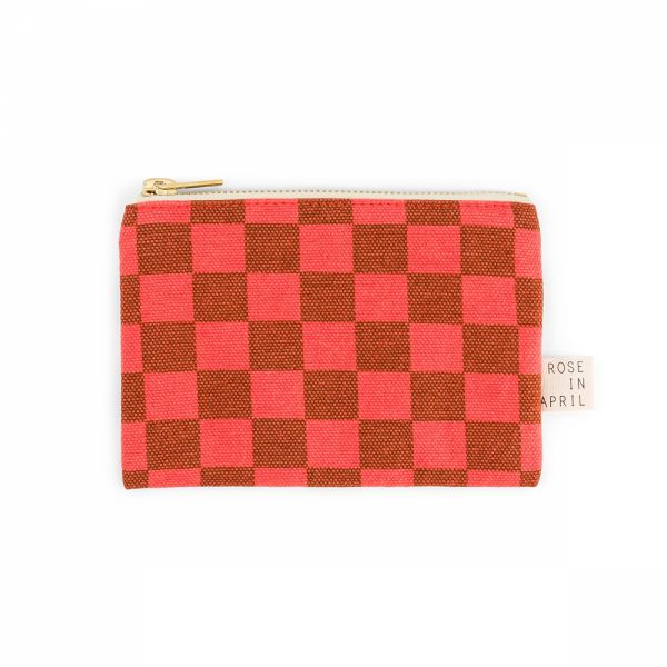 Petite trousse Marie Damier Coquelicot