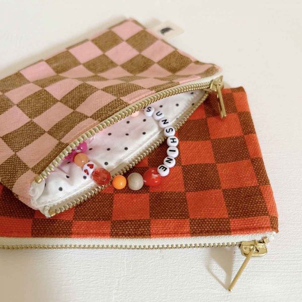 Petite trousse Marie Damier Coquelicot