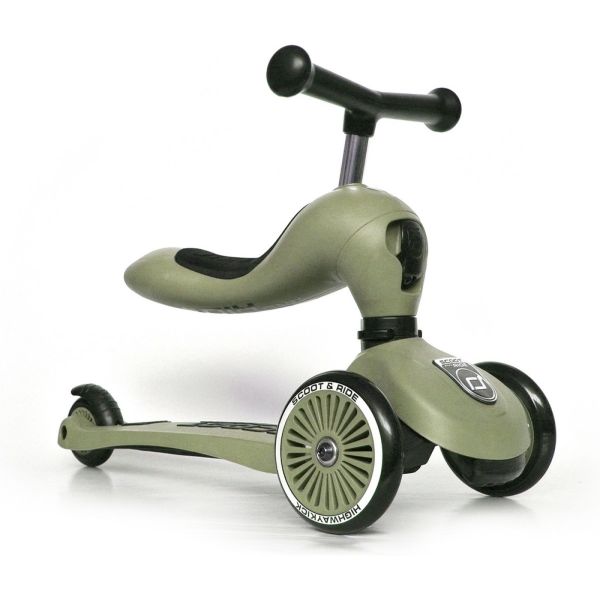 Porteur évolutif en trottinette Highwaykick 1 Olive