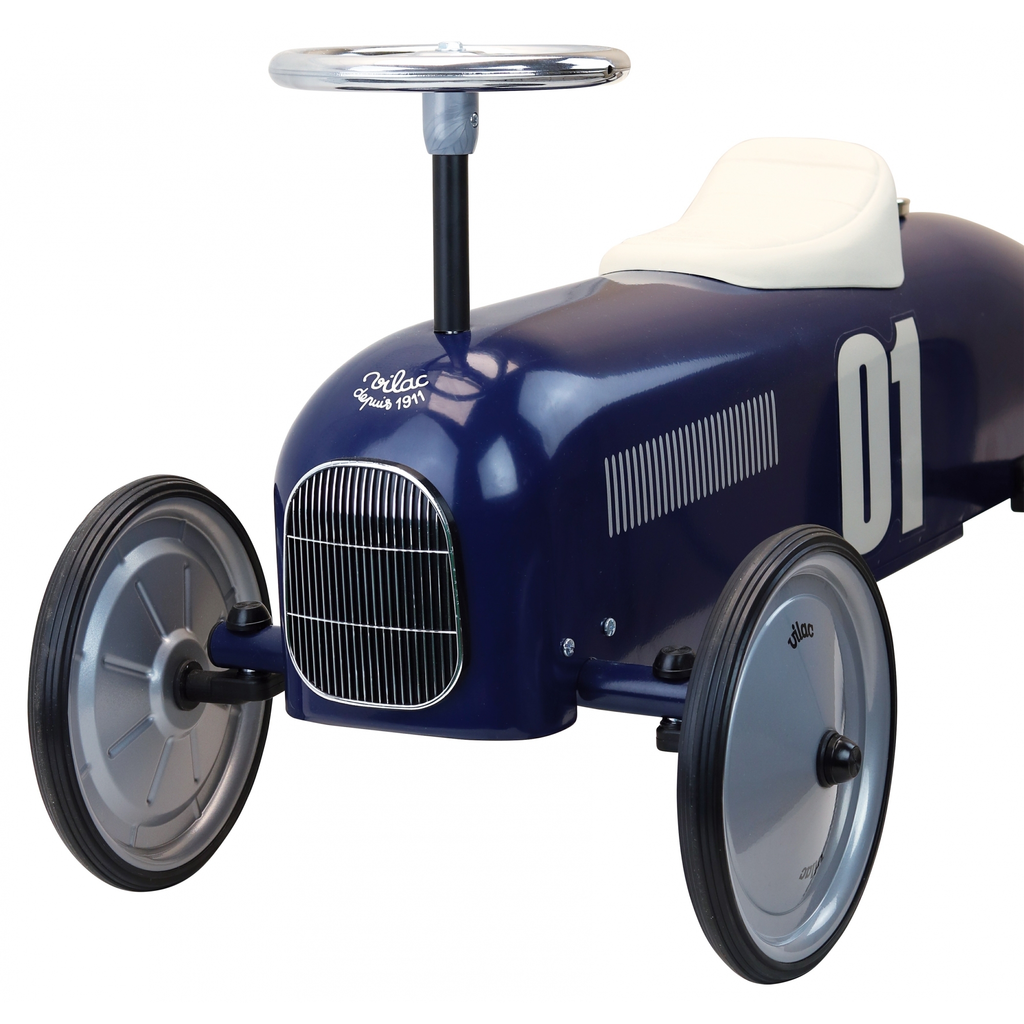 Vilac Porteur Voiture Vintage Bleu Marine Made In Bebe