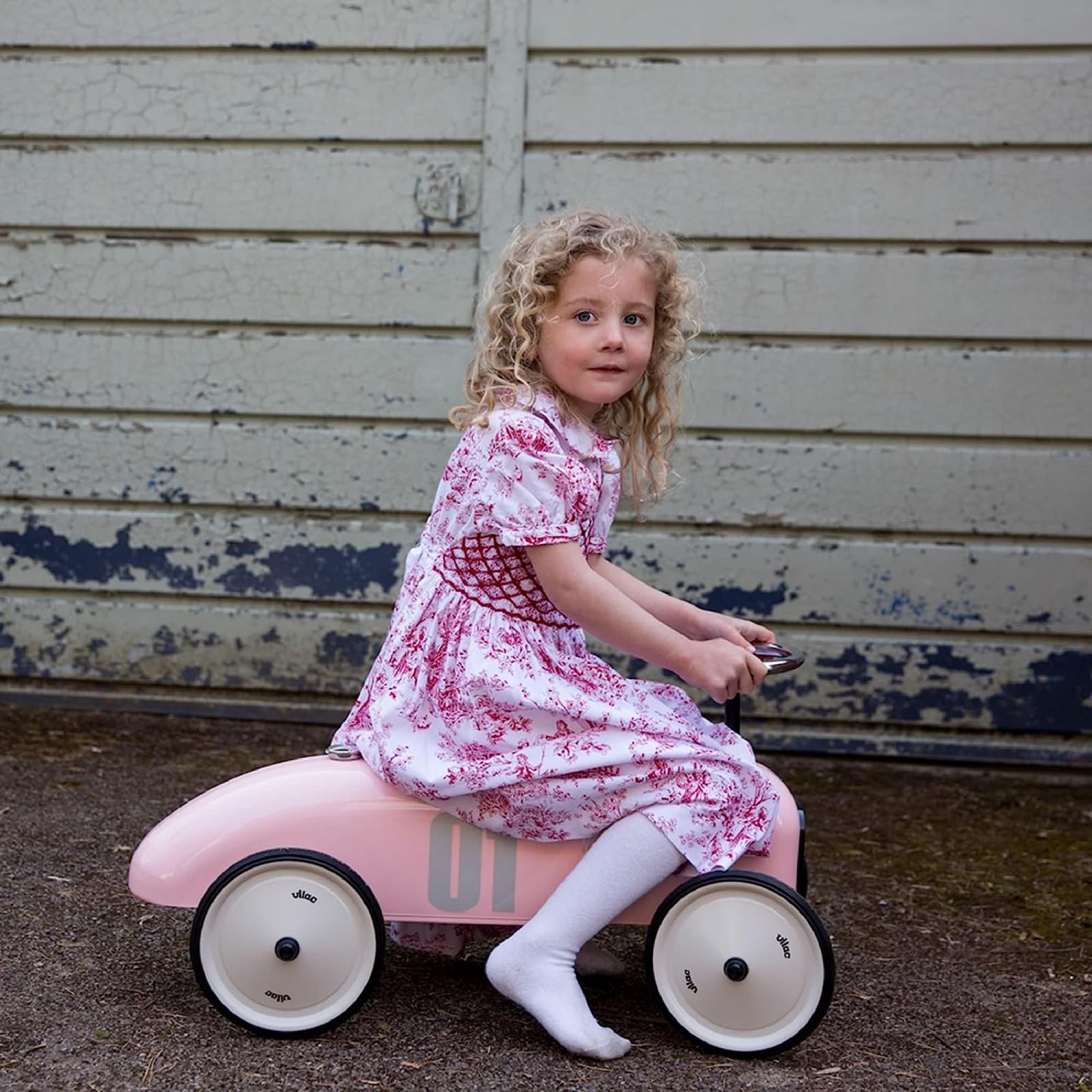 Porteur voiture vintage Rose tendre Made in B b