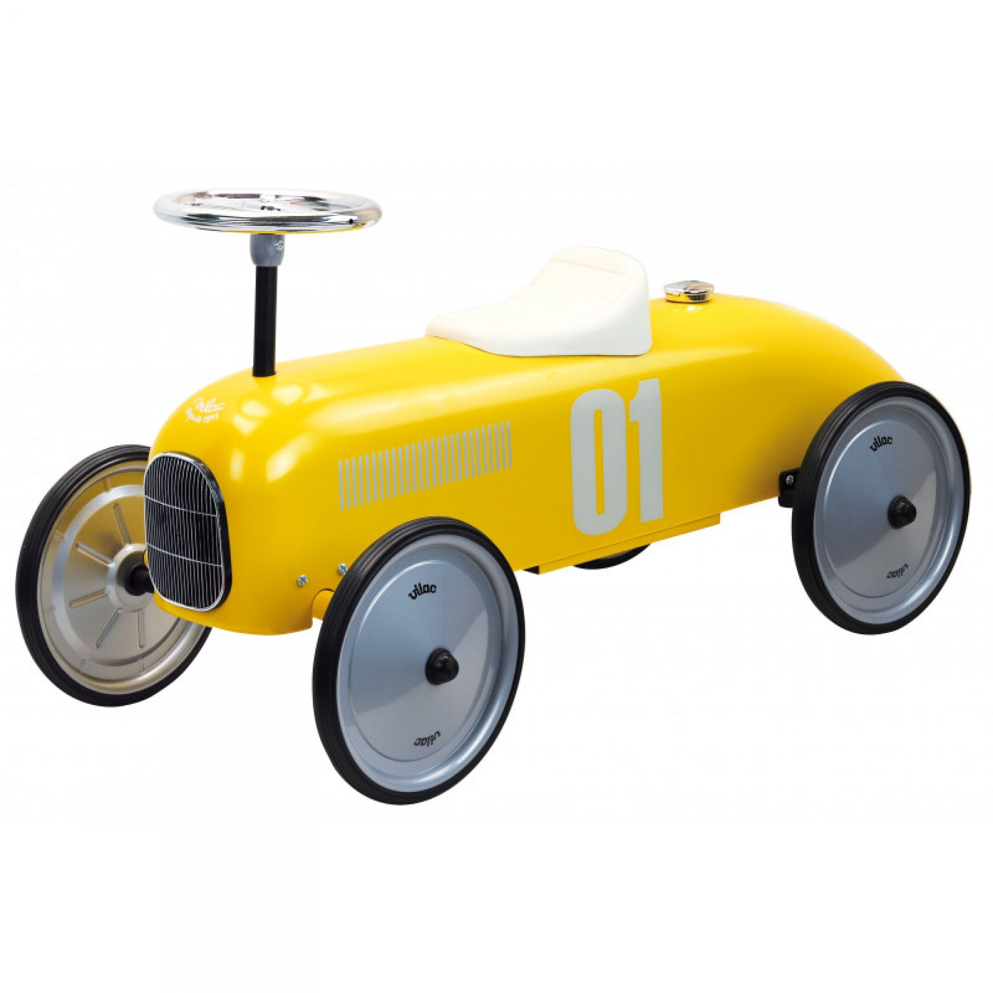 Porteur Voiture Vintage Jaune Made In Bebe