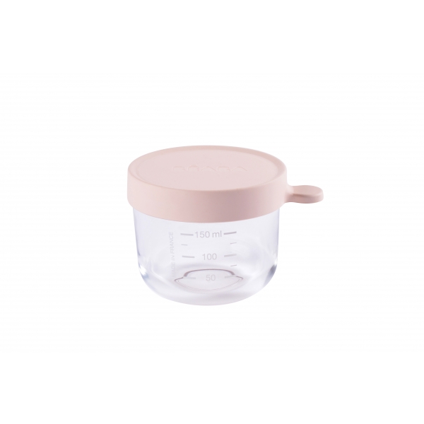 Pot de conservation Portion en verre rose (250 ml) : Béaba