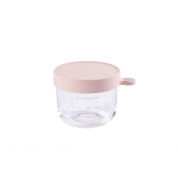 Pot de conservation portion verre 150 ml rose