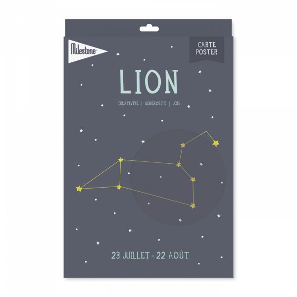 Affiche poster astrologique Lion