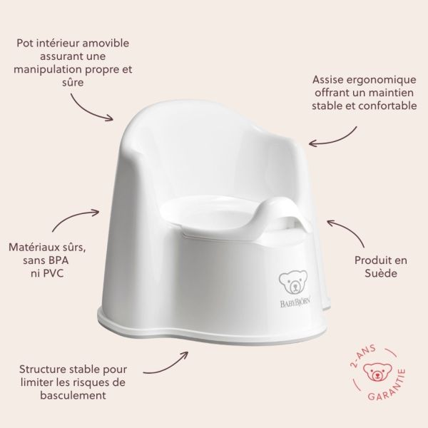 Pot fauteuil blanc et gris