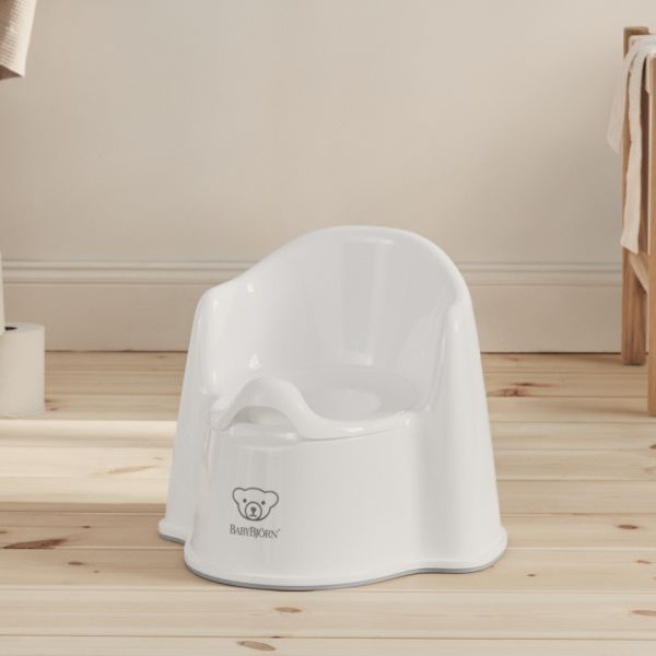Pot fauteuil blanc et gris