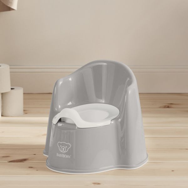 Pot fauteuil gris et blanc