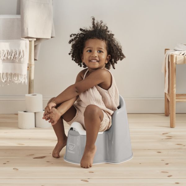 Pot fauteuil gris et blanc