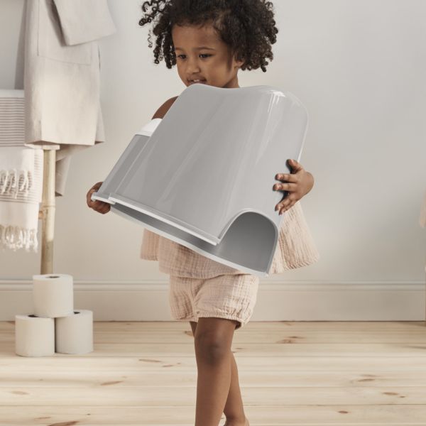 Pot fauteuil gris et blanc