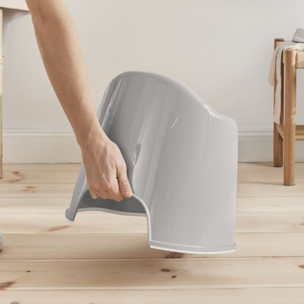 Pot fauteuil gris et blanc