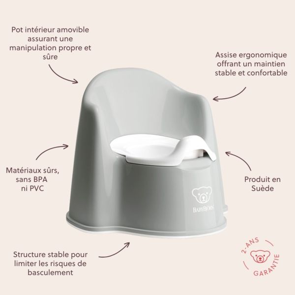 Pot fauteuil gris et blanc