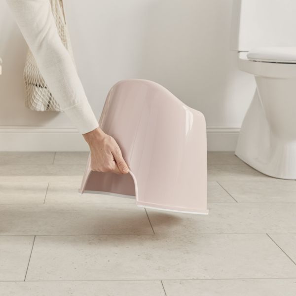 Pot fauteuil rose pastel et blanc