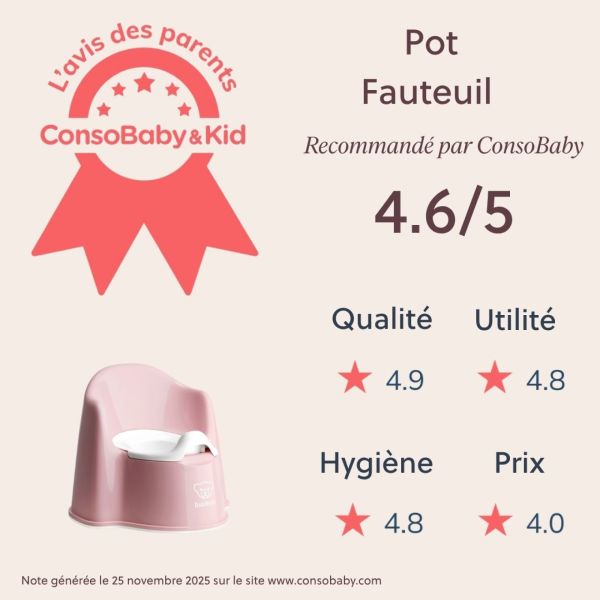 Pot fauteuil rose pastel et blanc
