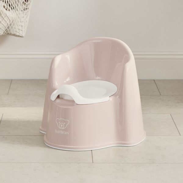 Pot fauteuil rose pastel et blanc