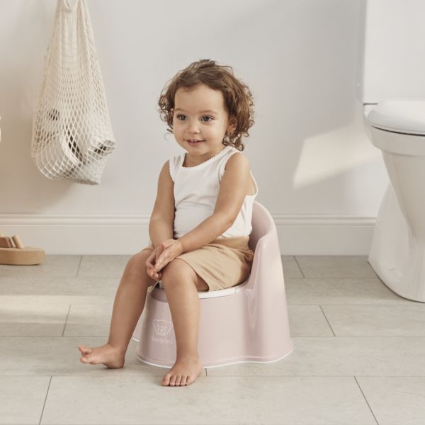 Pot fauteuil rose pastel et blanc
