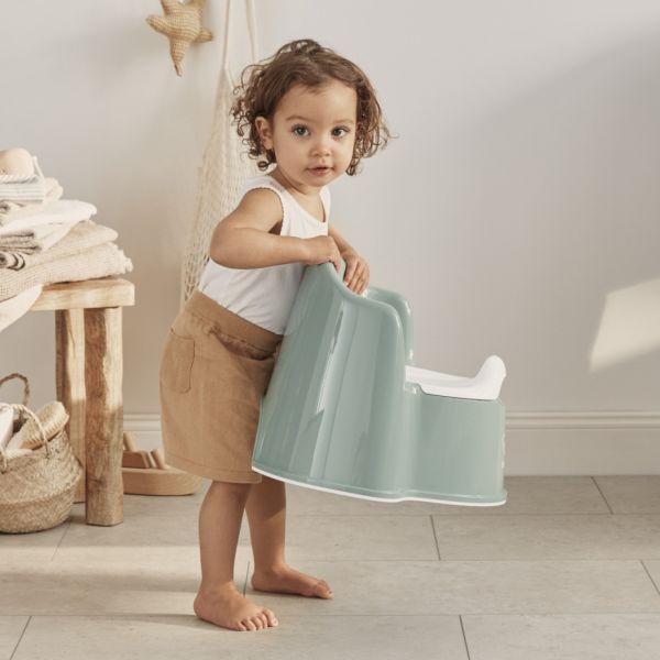 Pot fauteuil vert profond et blanc