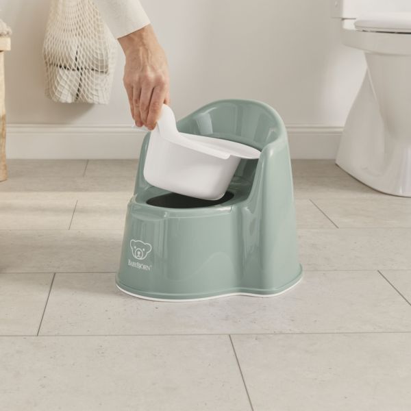 Pot fauteuil vert profond et blanc