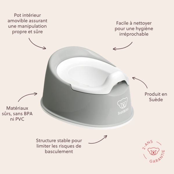 Pot Smart gris et blanc