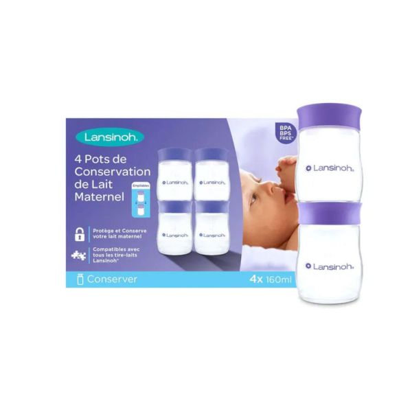 Pots de conservation lait maternel 4x160ml
