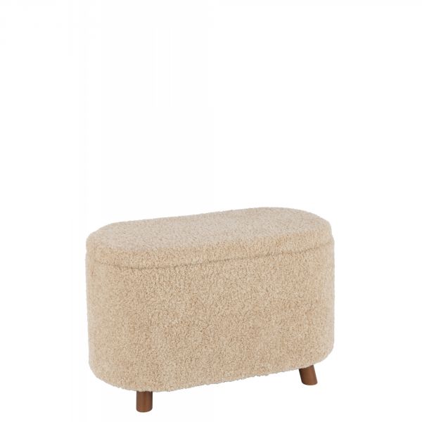 Pouf coffre de rangement Teddy beige