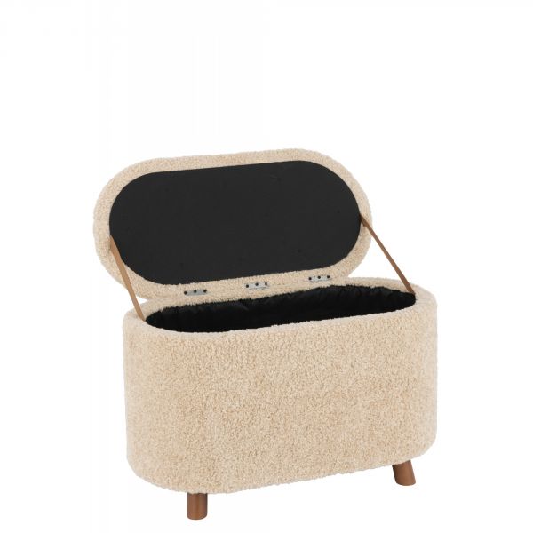 Pouf coffre de rangement Teddy beige