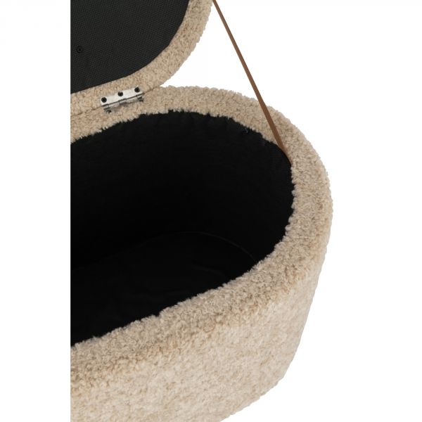 Pouf coffre de rangement Teddy beige