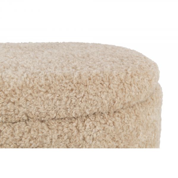 Pouf coffre de rangement Teddy beige