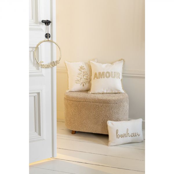 Pouf coffre de rangement Teddy beige